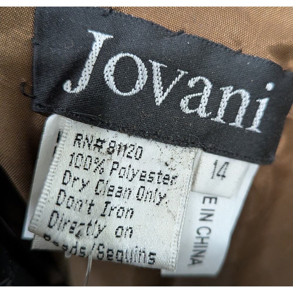 Jovani Formal Gown Set 14 Brown Embroidered Sequin Lace Whimsigoth Gala Evening - Picture 5 of 13